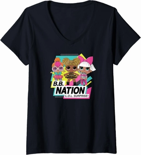 Womens LOL Surprise! - B.B. Nation Doll Trio V-Neck T-Shirt