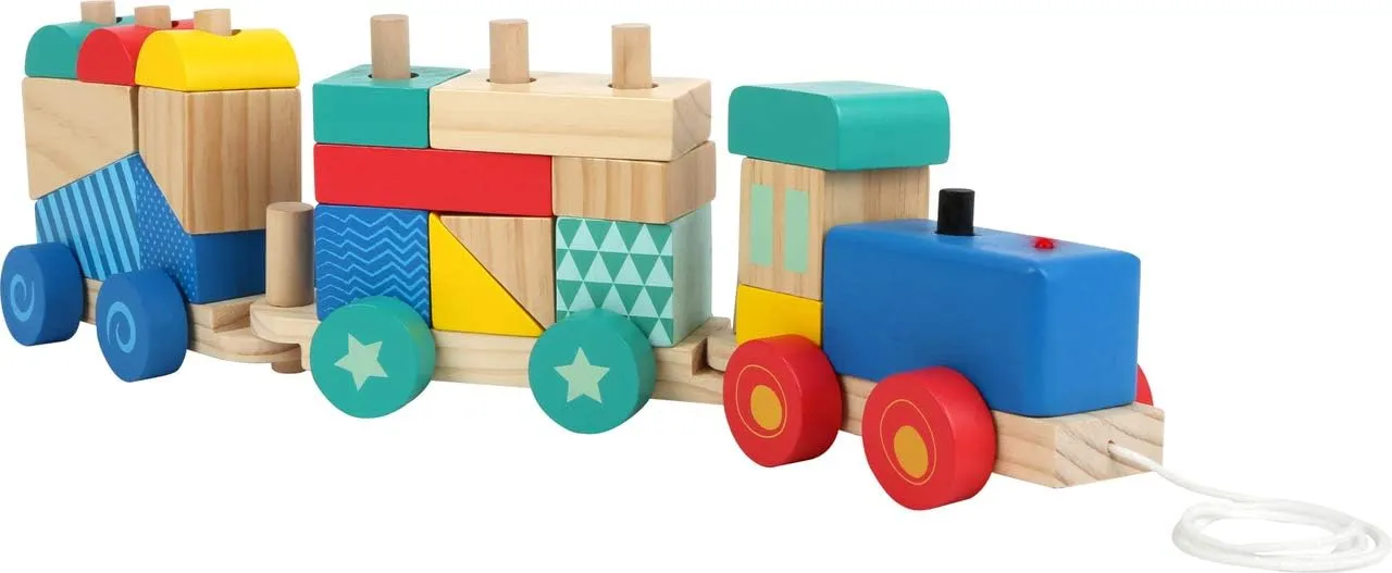 Wooden Toys Wooden Train Pull Along and 33 piece Sorting Game designed for children 12  months