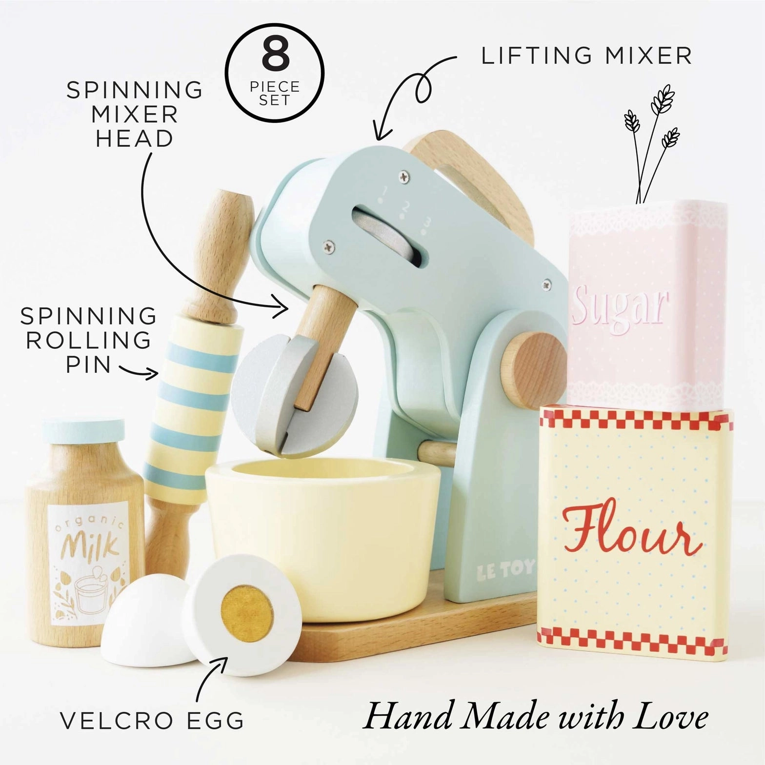 Wooden Bakers Mixer Set & Accessories