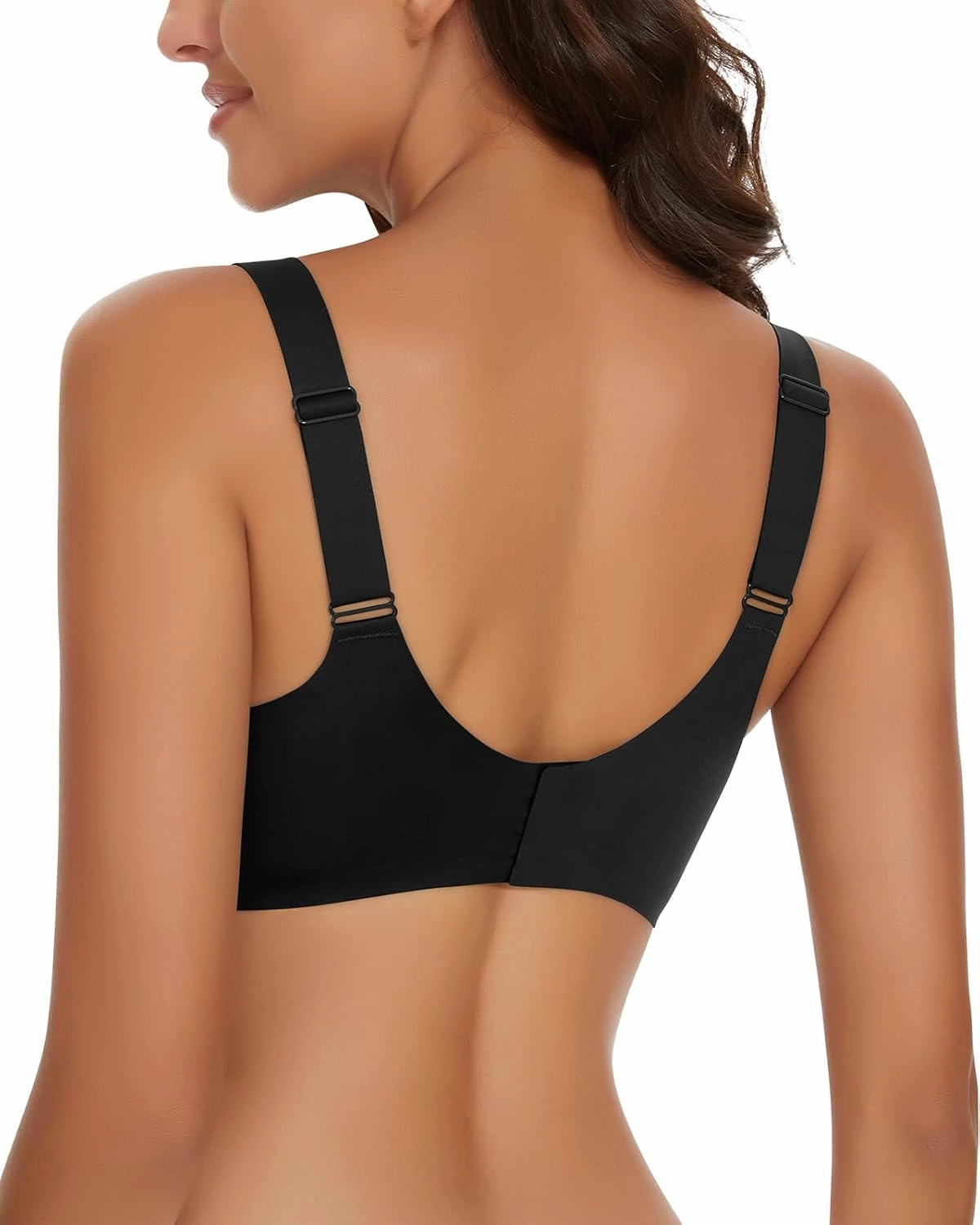 WOWENY Wireless Push Up Bras for Women Comfortable Seamless Bralettes Adjustable V Padded Everyday Bra with Support