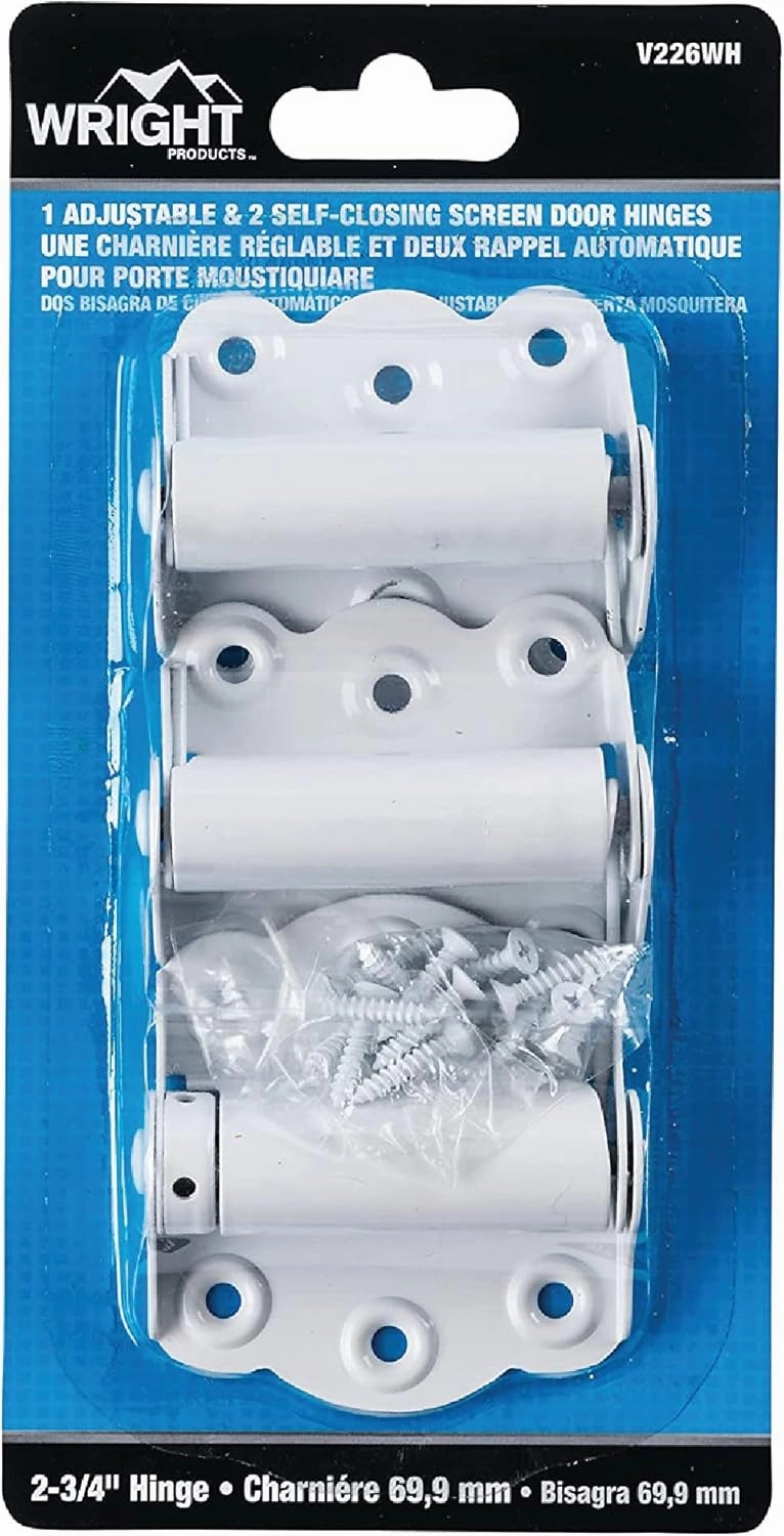Wright Products V226WH Spring Loaded Door 2PK Self Closing Hinge, White