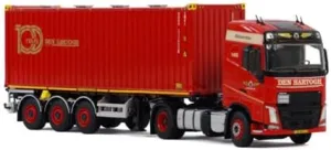 WSI for Volvo FH4 Globetrotter 4X2 Container Trailer 3 AXLE 30 FT Bulk Container 1/50 DIECAST Truck Pre-Built Model