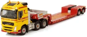 WSI for Volvo FH4 Globetrotter 6X2 Twin Steer Low Loader Euro -2 AXLE KLOMP Transport ZWOLLE 1/50 DIECAST Truck Pre-Built Model