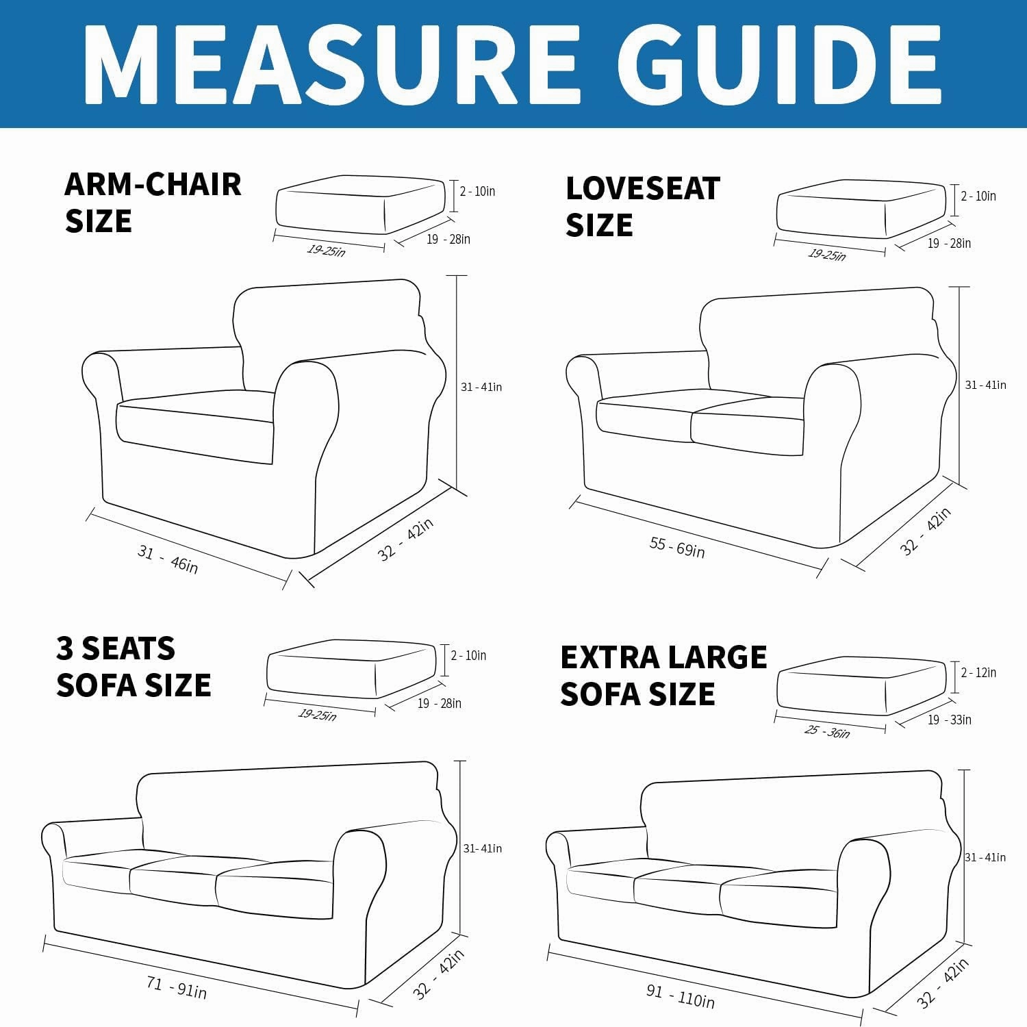 XINEAGE 2025 New 3 Pieces Couch Covers for 2 Cushion Sofa Super Stretch Loveseat Slipcover Pet Dog Universal Slip Cover Anti Slip Love Seat Furniture Protector (Dark Gray, 55"-69")