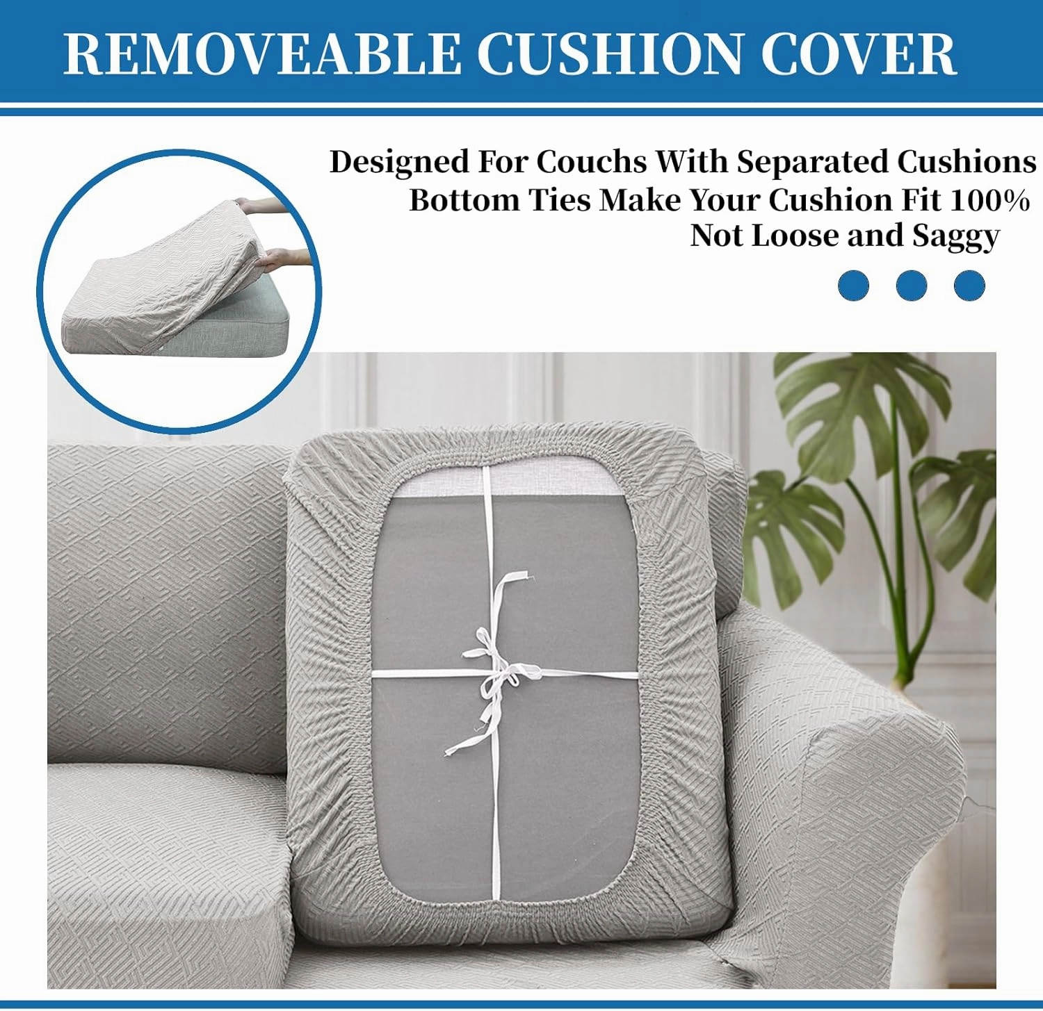 XINEAGE 2025 New 4 Pieces Couch Covers for 3 Cushion Couch Super Stretch Thick Soft Sofa Cover Anti Slip Sofa Slipcover Dogs Cats Furniture Protector (Silver Grey, 71"-91")