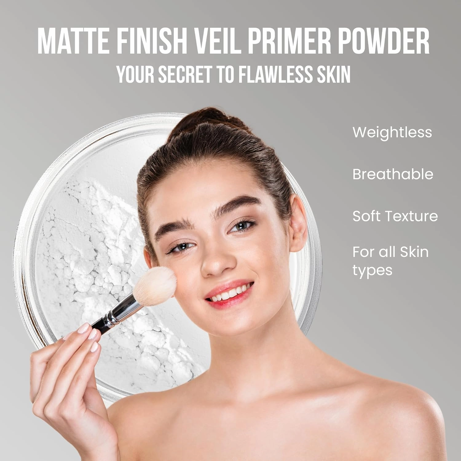 XXL KIT BRUSH & CASE (LIGHT) Full Size Mineral Makeup Set Bare Face Matte Powder Foundation Cover