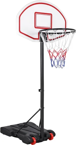 Yaheetech Portable Basketball Hoop for Kids/Youth Outdoor/Indoor Basketball Goals Stand 6.4-8.2ft Height Adjustable
