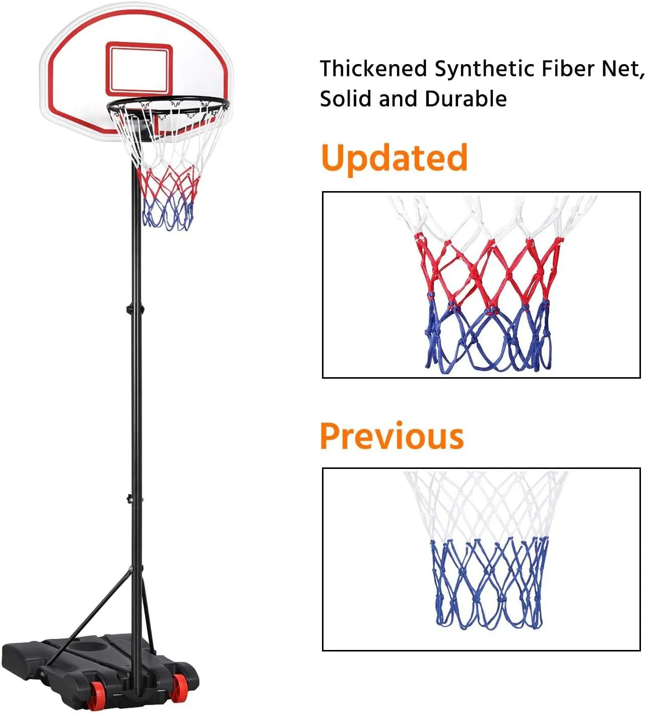 Yaheetech Portable Basketball Hoop for Kids/Youth Outdoor/Indoor Basketball Goals Stand 6.4-8.2ft Height Adjustable
