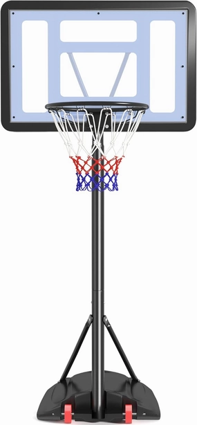 Yaheetech Kids Basketball Hoop Outdoor Portable Basketball Goal Court for Youth & Adults 7.2-9.2ft Height Adjustable, 32inch Backboard