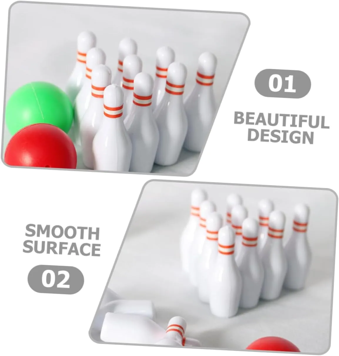 Yardwe 4 Sets Mini Bowling Balls Poles Set Dollhouse Accessory for Boys and Girls Indoor Play and Imaginative Games