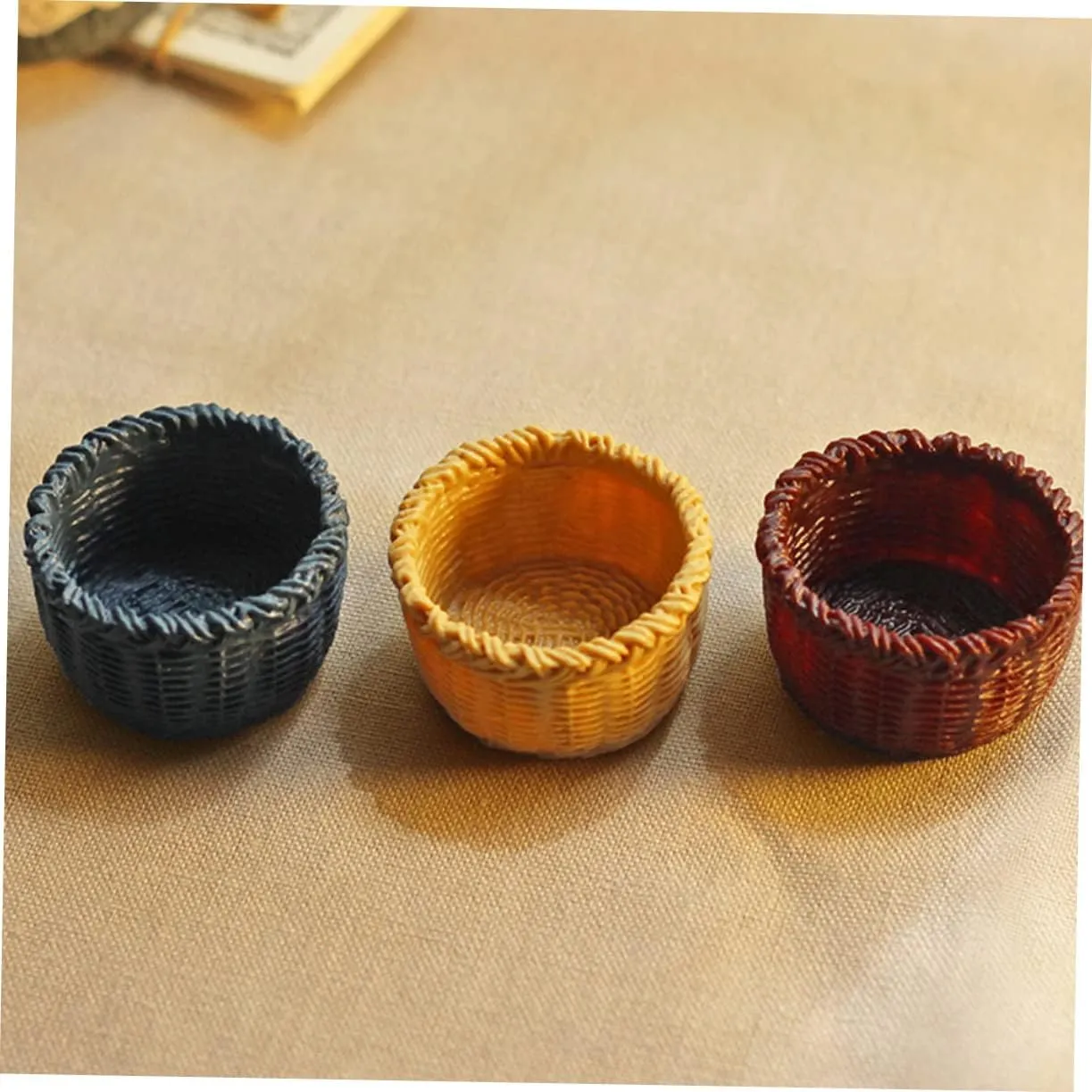 YARNOW 2sets 6pcs Mini Basket Model Creative Dollhouse Accessories for Mini House Adornments Storage Baskets for Micro Landscape Decor 6pcs*2