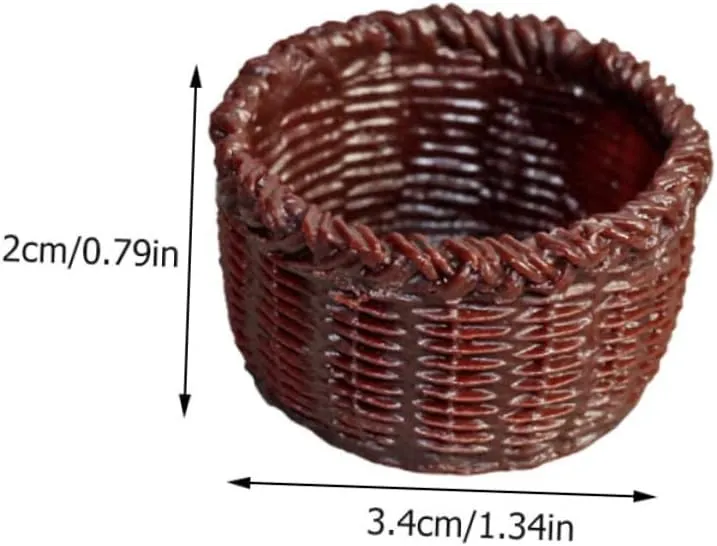YARNOW 2sets 6pcs Mini Basket Model Creative Dollhouse Accessories for Mini House Adornments Storage Baskets for Micro Landscape Decor 6pcs*2