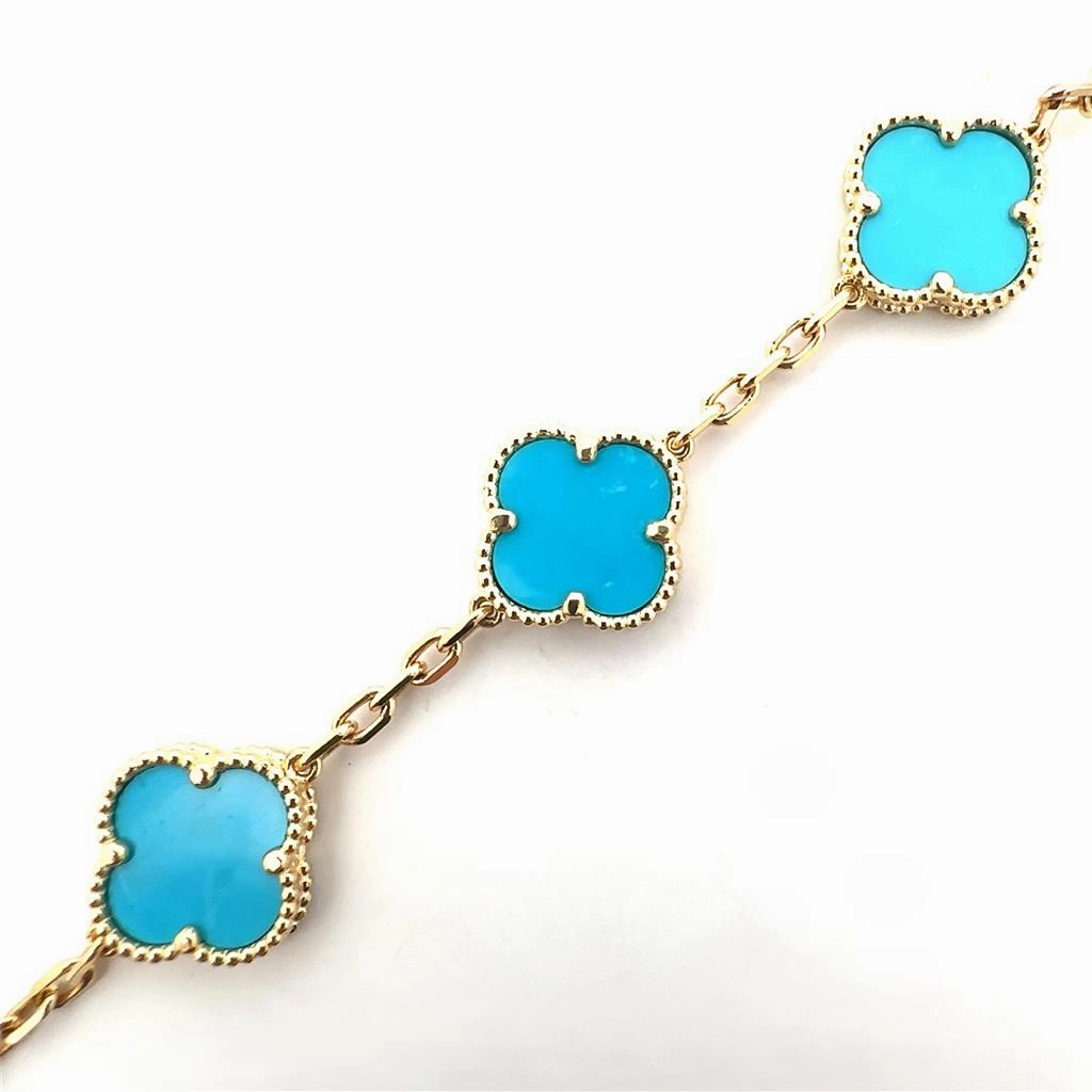 Yellow Gold and Turquoise Bracelet