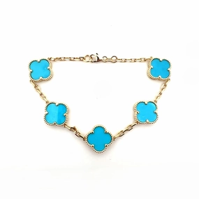 Yellow Gold and Turquoise Bracelet