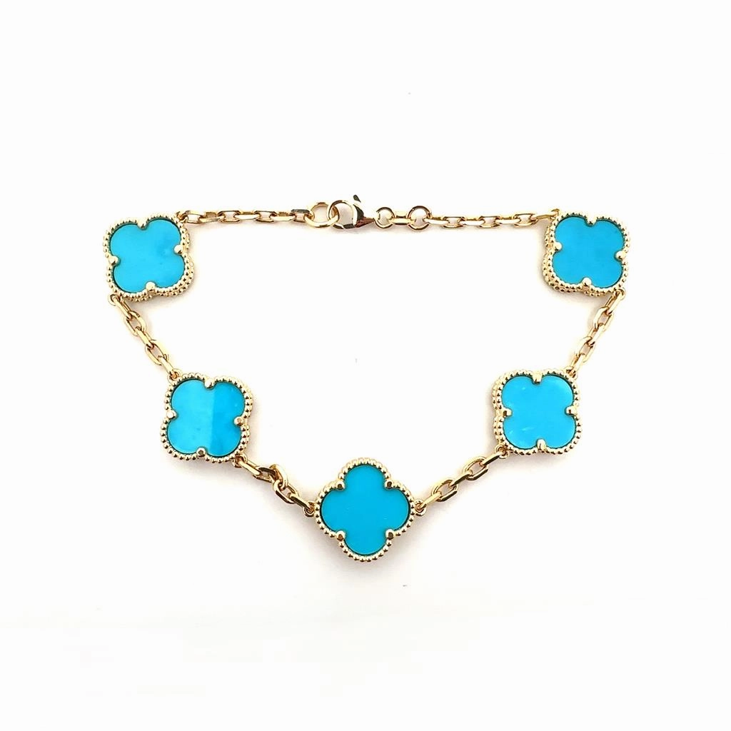 Yellow Gold and Turquoise Bracelet