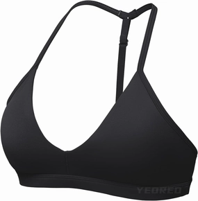 YEOREO Sports Bras for Women Strappy Padded Halter Ericie Open Back Light Impact Deep V Neck Yoga Workout Gym Tops