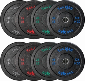 Yes4All 2" Bumper Plate, Olympic Rubber Weight Plate with Steel Hub for WeightLifting, Strength Training, Home Gym, Less Impact, Absorb Bounce & Shock (Single)