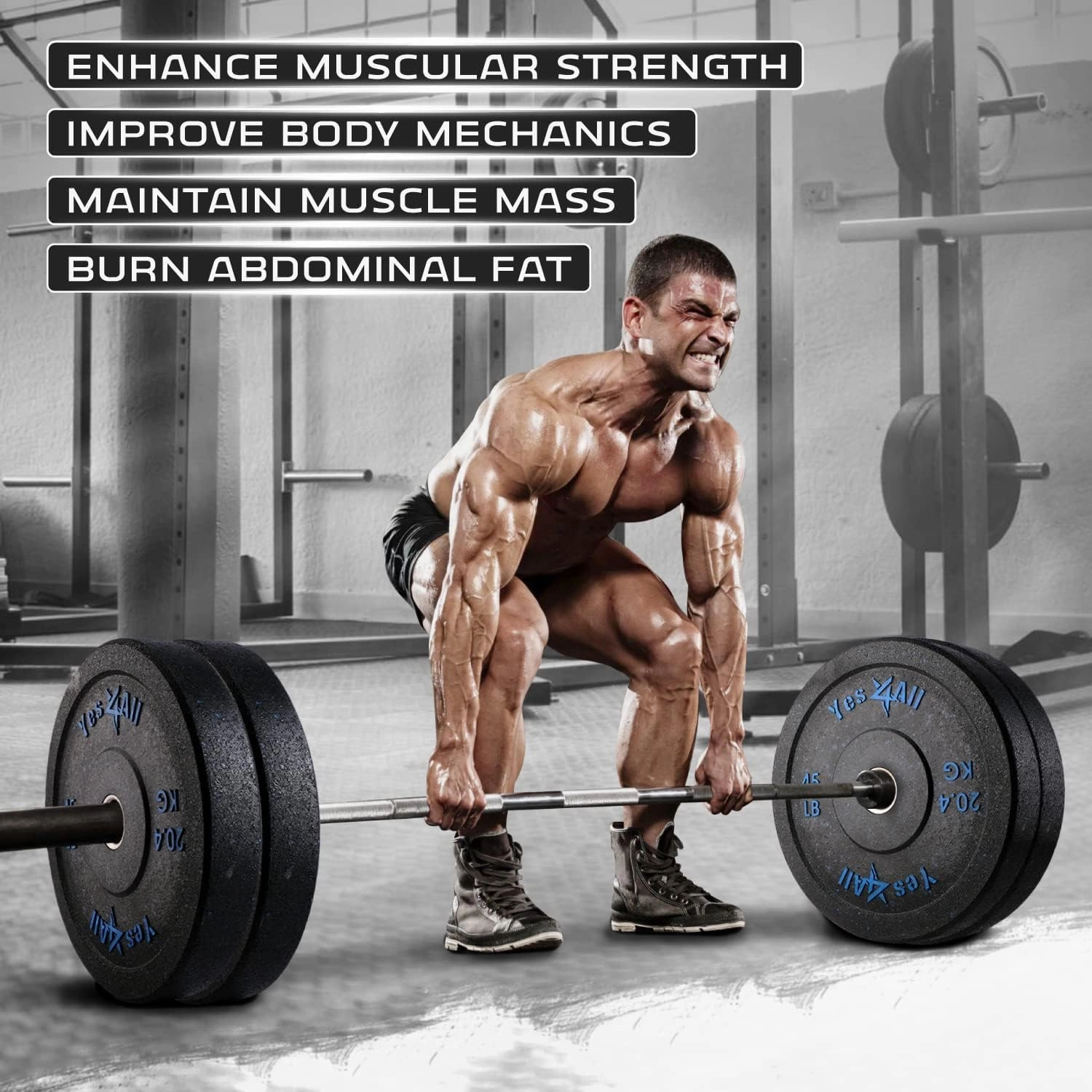 Yes4All 2" Bumper Plate, Olympic Rubber Weight Plate with Steel Hub for WeightLifting, Strength Training, Home Gym, Less Impact, Absorb Bounce & Shock (Single)