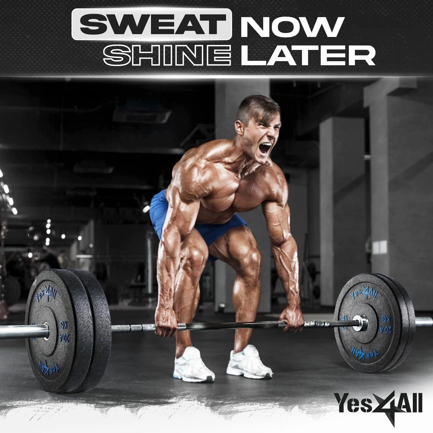 Yes4All 2" Bumper Plate, Olympic Rubber Weight Plate with Steel Hub for WeightLifting, Strength Training, Home Gym, Less Impact, Absorb Bounce & Shock (Single)