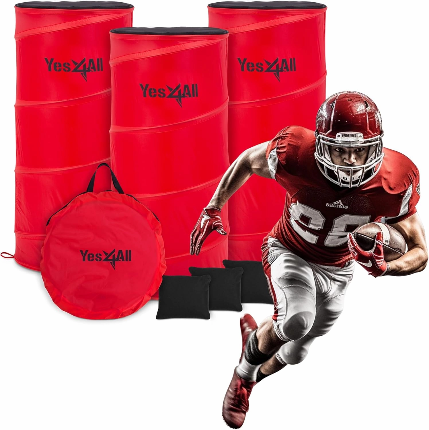 Yes4All Pop Up Defender, 3-Pack Basketball Youth Training Equipment, Portable Football Soccer Basketball Drill Defender