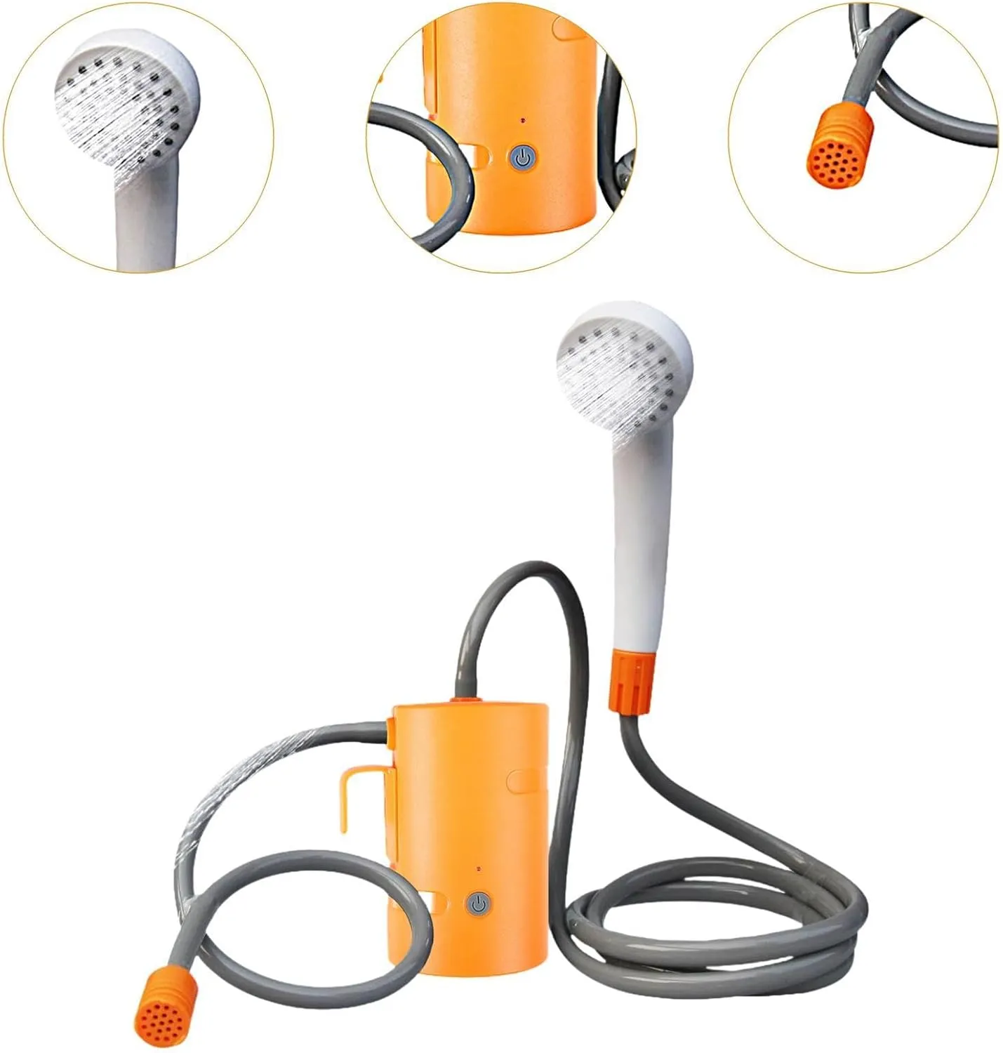 Yiju Portable Outdoor Shower, Electric Shower Adjustable with 1.8M Hose Camping Shower Pump for Beach Outdoor Camping Bathing