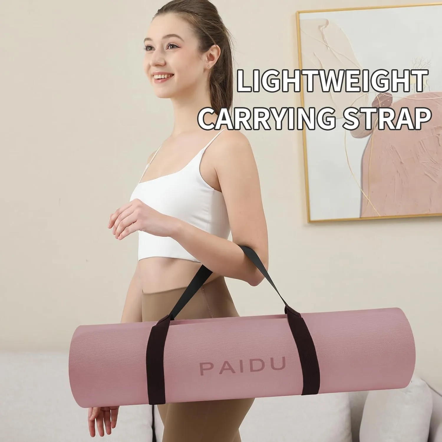 Yoga Mat Non Slip Anti-tear,extra thick High Resiliency Professional POE Yoga Mats for Women Men Kids,70"x24"x10mm,Workout, Yoga, Pilates and Floor Exercise, with Carrier Strap