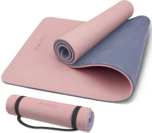 Yoga Mat Non Slip Anti-tear,extra thick High Resiliency Professional POE Yoga Mats for Women Men Kids,70"x24"x10mm,Workout, Yoga, Pilates and Floor Exercise, with Carrier Strap