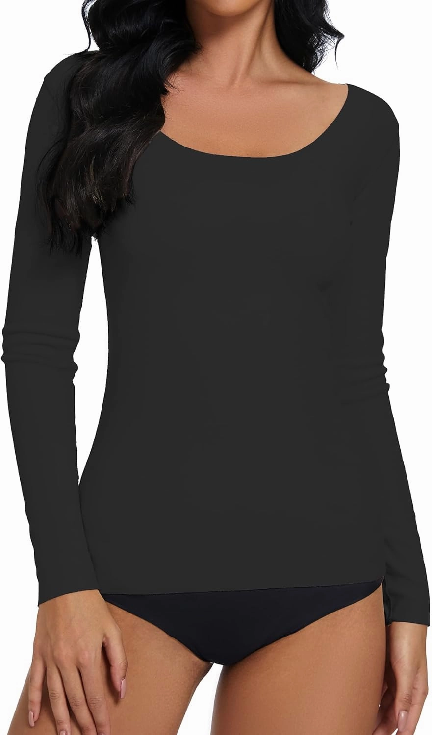 YYA 3 Piece Basic Long Sleeve Shirts for Women Thermal Warm Tops Crew Neck Stretch Fitted Undershirts Layer Tee S-XL