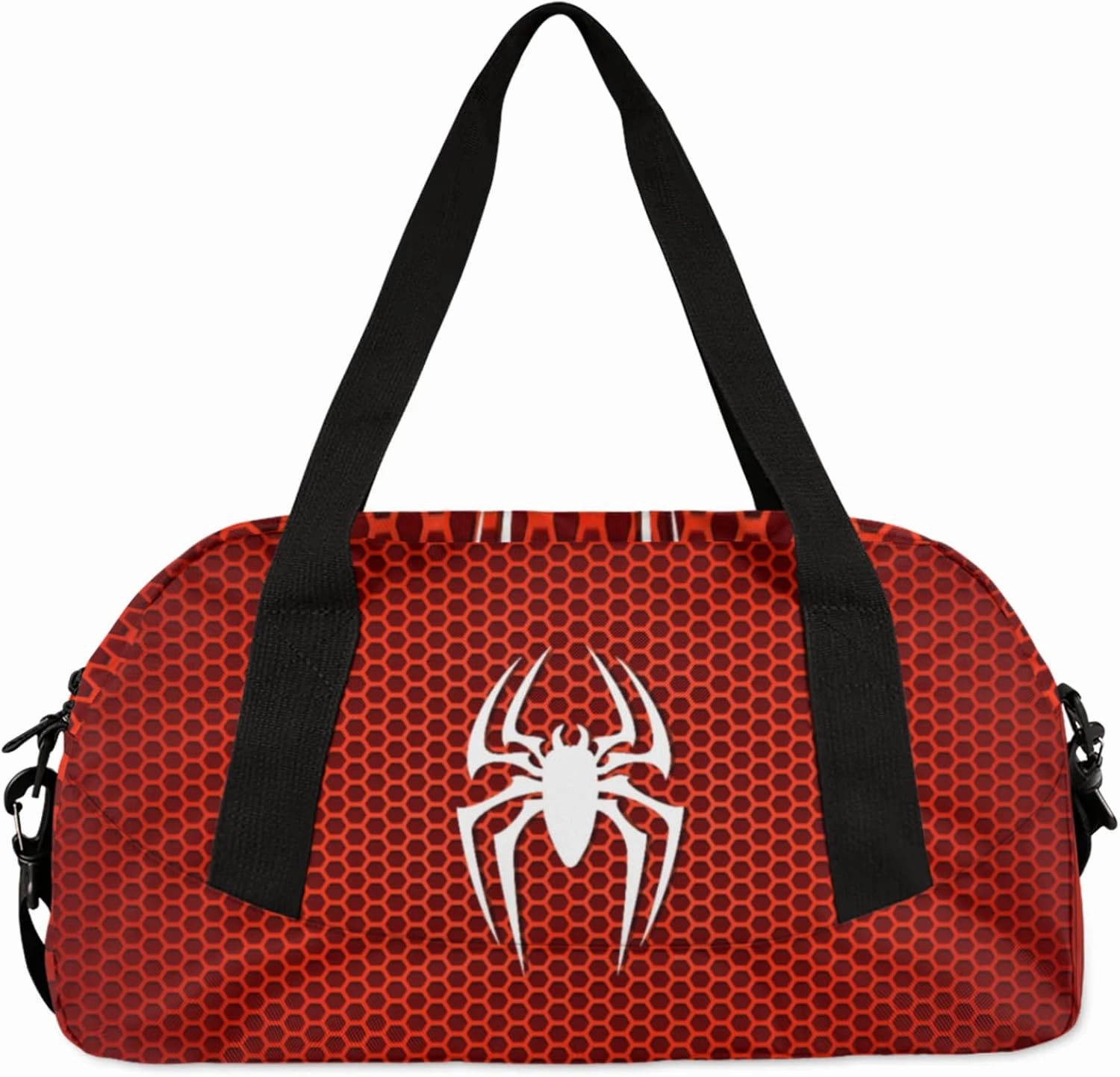 Yzrwebo Spiders Pattern Custom Name Gym Duffle Bag Personalized Small Sport Duffle Gymnastics Bags Customized Weekend Overnighter Sleepover Travel Bags
