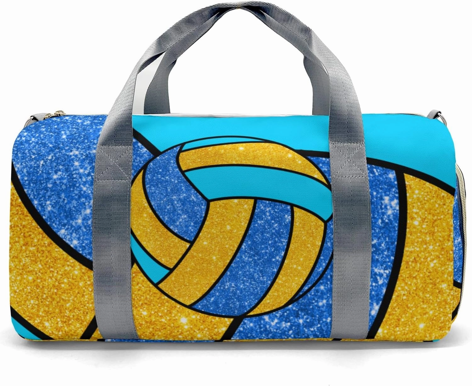 zaaprintblanket Duffel Bags Blue Green Gold Volleyball Waterproof Sport Gym Travel Perform Bag Custom Training Bag with Name