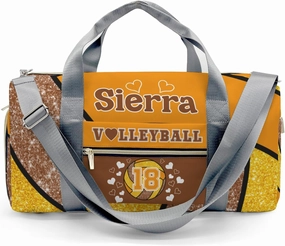 zaaprintblanket Duffel Bags Blue Green Gold Volleyball Waterproof Sport Gym Travel Perform Bag Custom Training Bag with Name