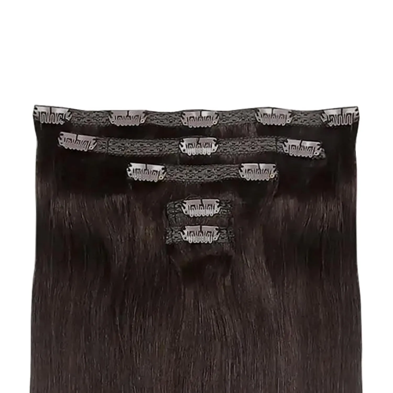 Zala Clip In Hair Extensions - 100% Remy Human Hair - Natural, Silky & Straight Discreet Clip in Extensions - Blend Easy into Natural Hair - 5 Piece Set, in Dark Chocolate (100g / 20 inch)