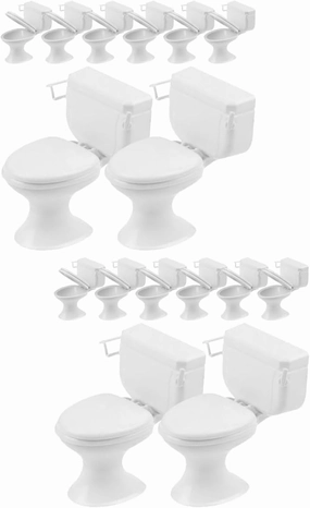 Zerodeko 16pcs Mini Toilet for Doll House Stylish Bathroom Accessories Realistic Design for Scale Dollhouse Compact and Lightweight Decorative Props
