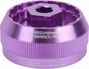 ZTTO Bike 5 in 1 Multifunction Bottom Bracket Cup Tool Aluminum Alloy Durable CNC Turning Quenching Heat Treatment for BBR60 BB9000 BSA30 FSA386 (Purple)